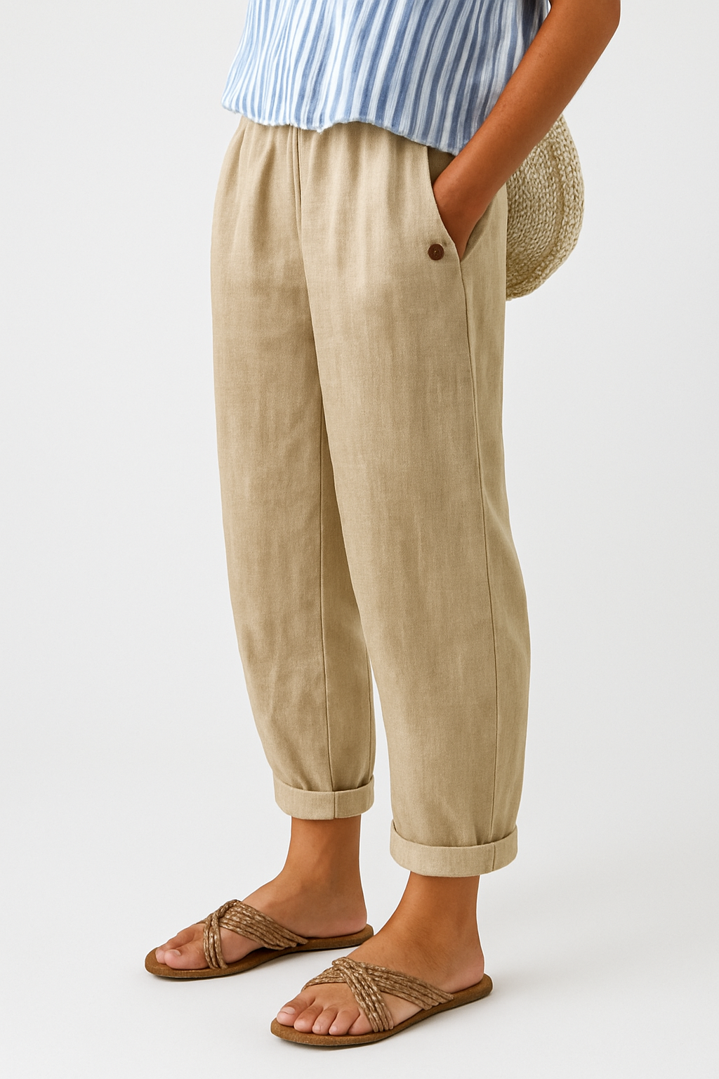 BELLUCCI MILANO | PANTALONES FUSEL EN LINO MISTO PARA MUJERES