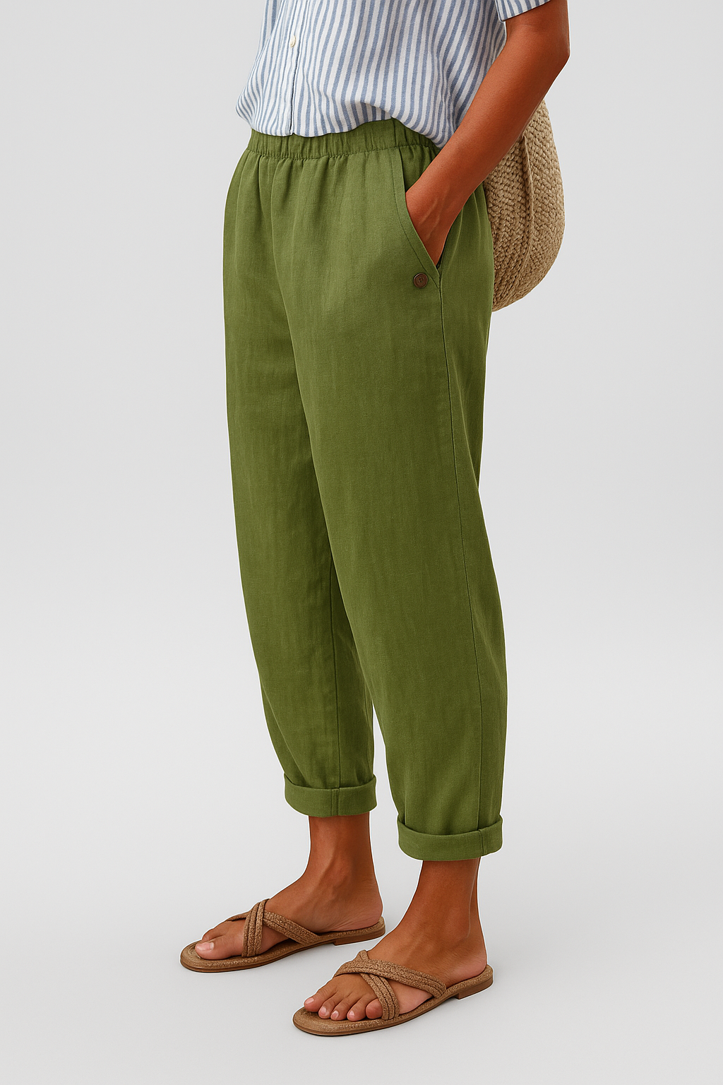 BELLUCCI MILANO | PANTALONES FUSEL EN LINO MISTO PARA MUJERES