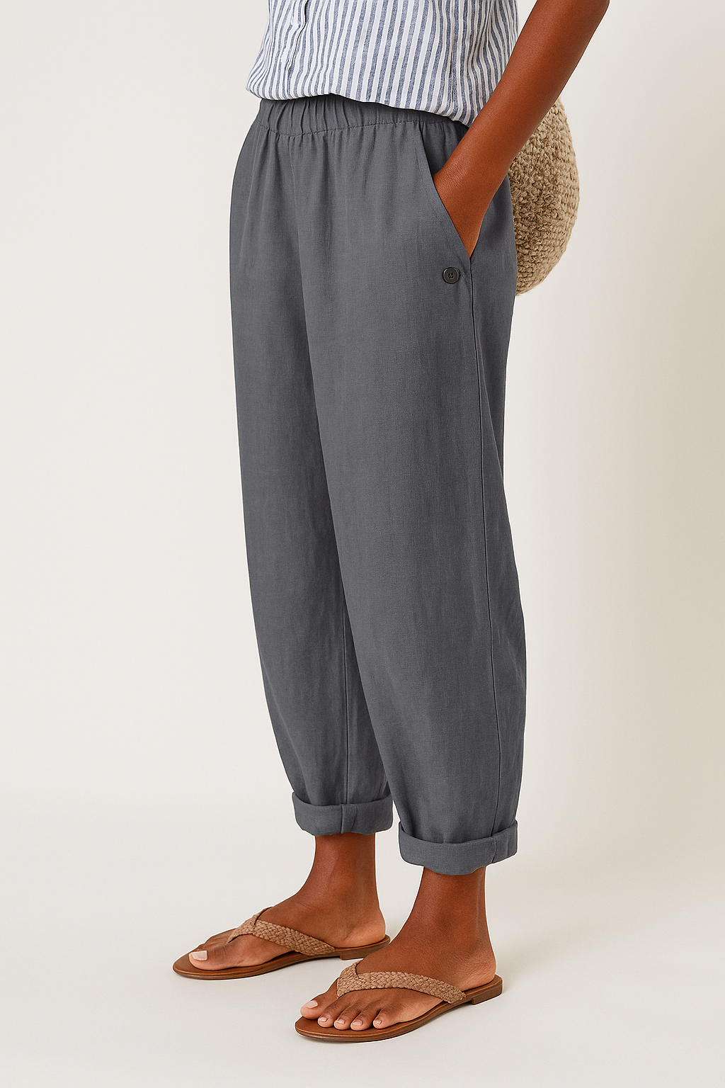 BELLUCCI MILANO | PANTALONES FUSEL EN LINO MISTO PARA MUJERES