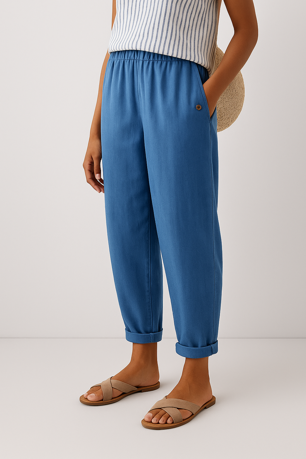 BELLUCCI MILANO | PANTALONES FUSEL EN LINO MISTO PARA MUJERES