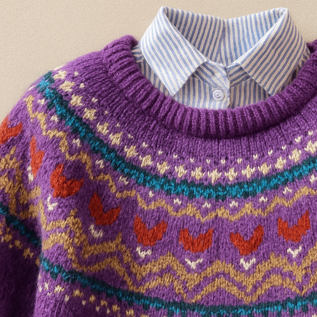 Solva | Pull en Maille Classique Style Vintage