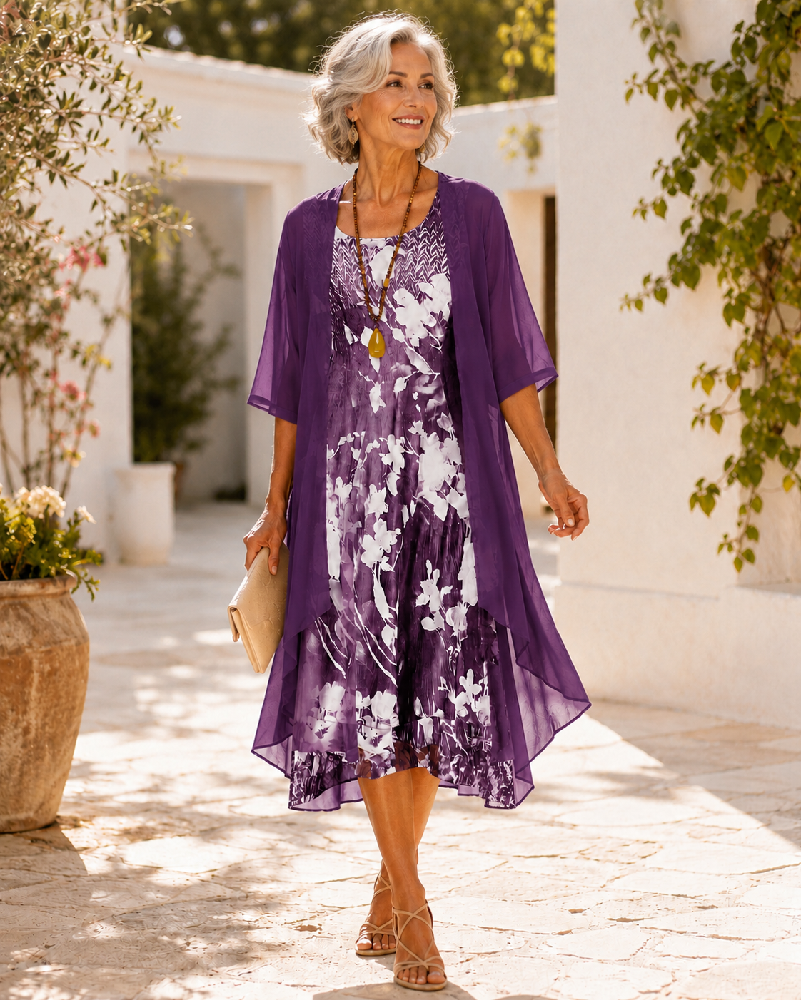 Olivia | Vestido midi de dos capas y corte holgado