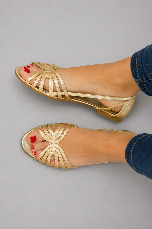 ELEONOR™ | SANDALIAS DORADAS LUZ DE VERANO