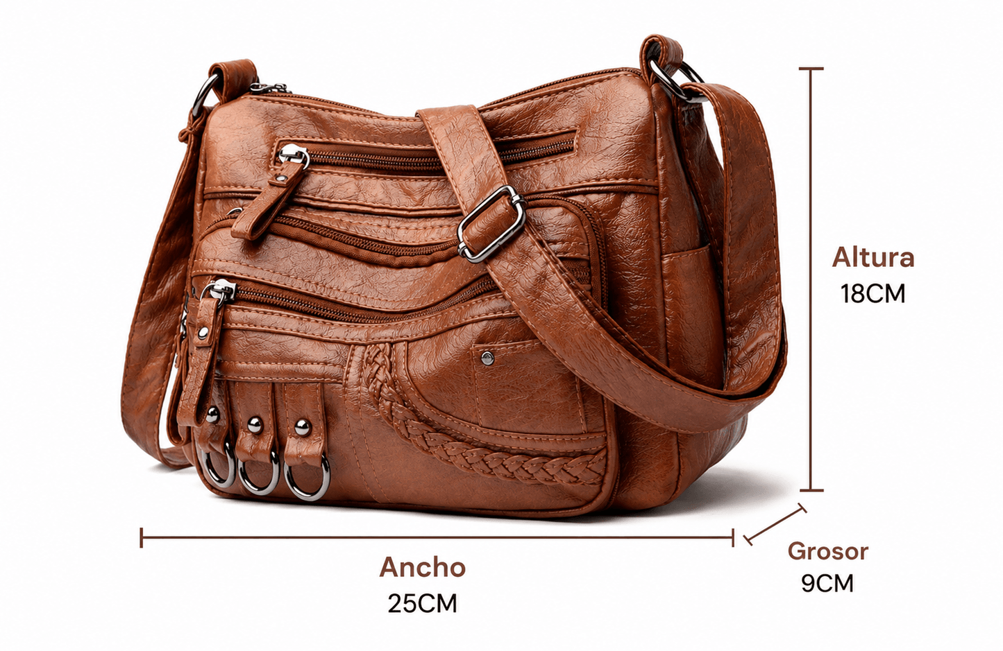 María - Bolso de hombro multibolsillos