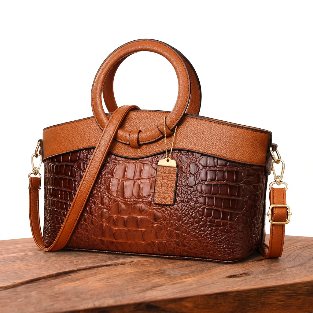 Amalia - Bolsa Bicolor Textura Cocodrilo