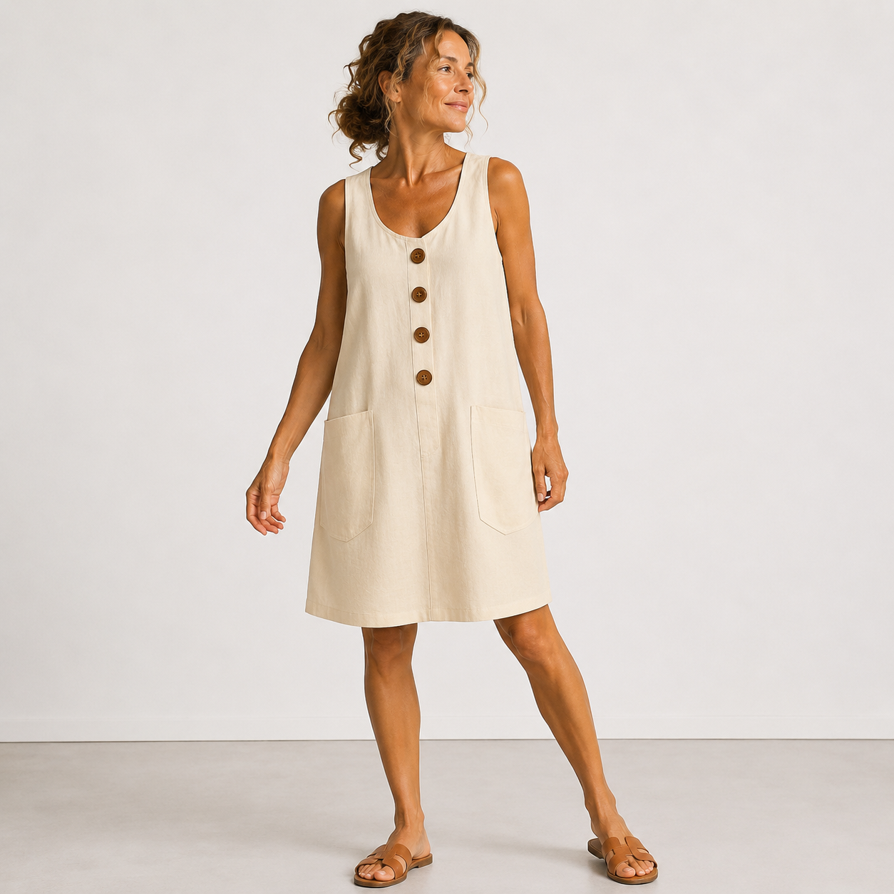 Maud - Vestido de algodón y lino