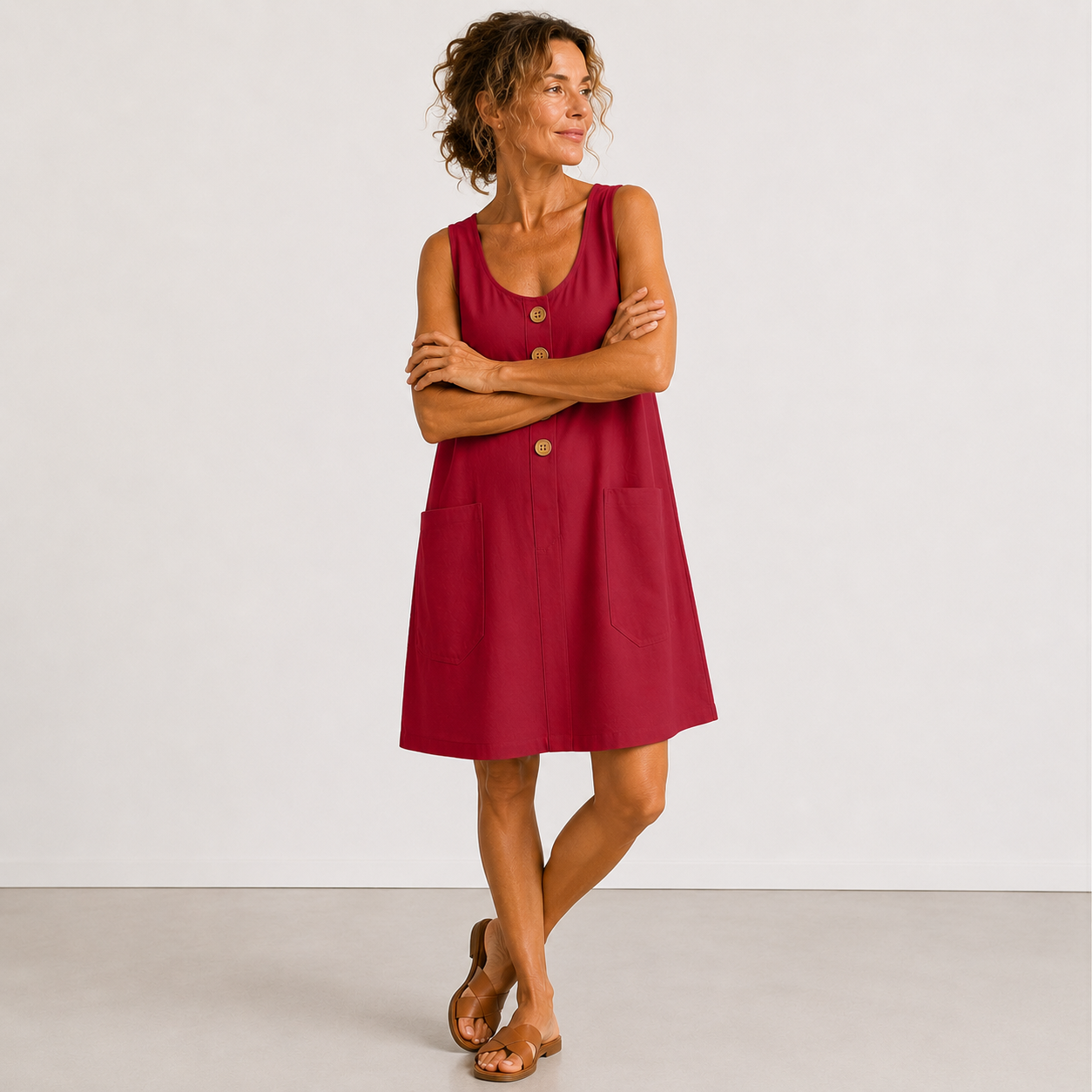 Maud - Vestido de algodón y lino