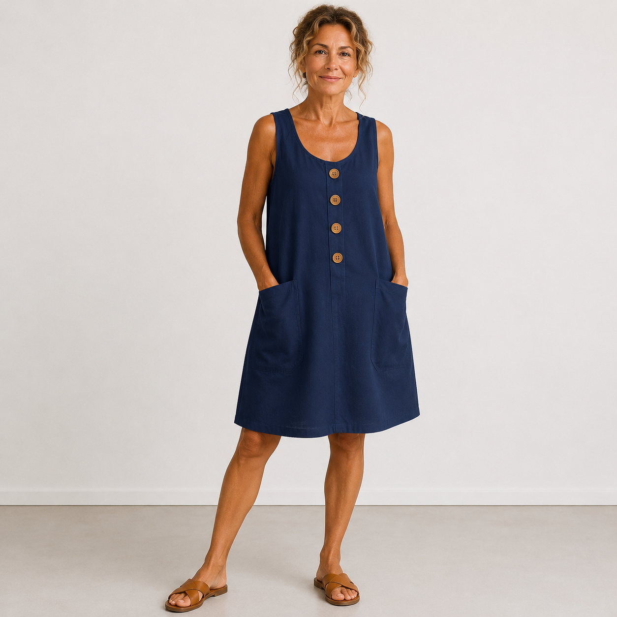Maud - Vestido de algodón y lino