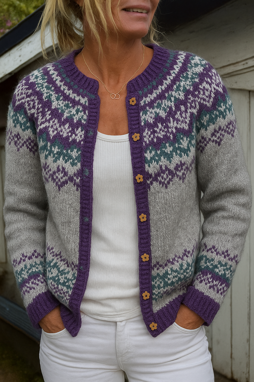 Naomie | Cardigan Islandais Vintage