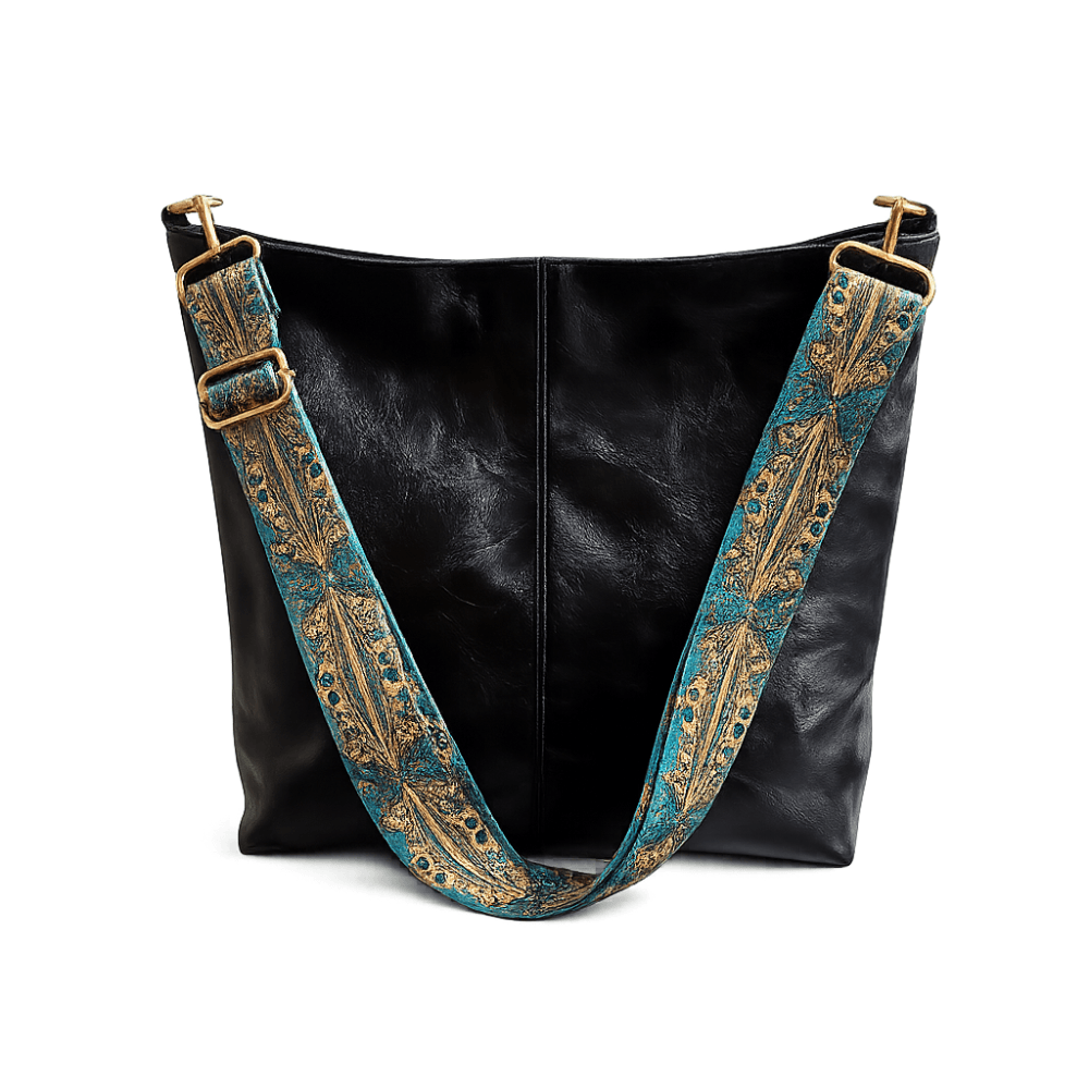 Cecilia - Bolsa de Hombro con Correa Étnica Ancha