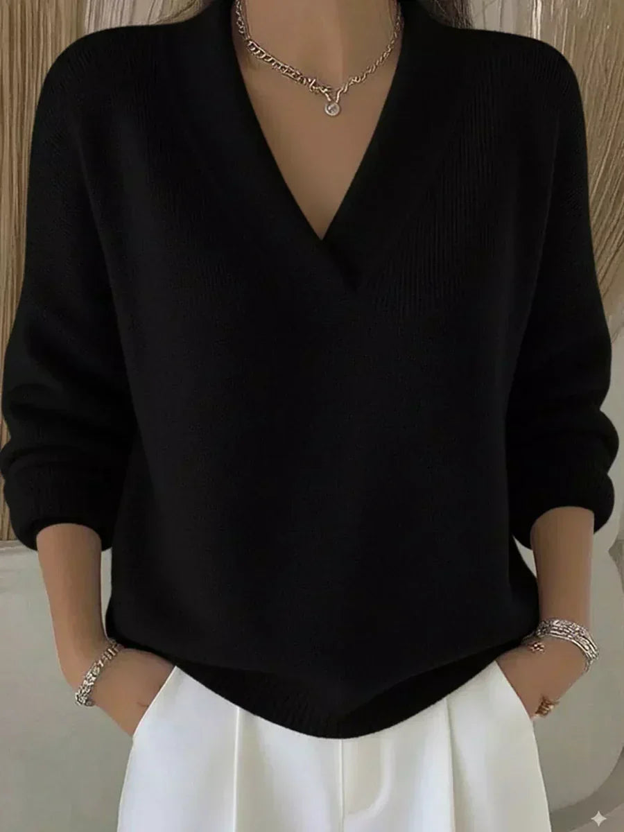LOUISE™ | Jersey ample à col en V