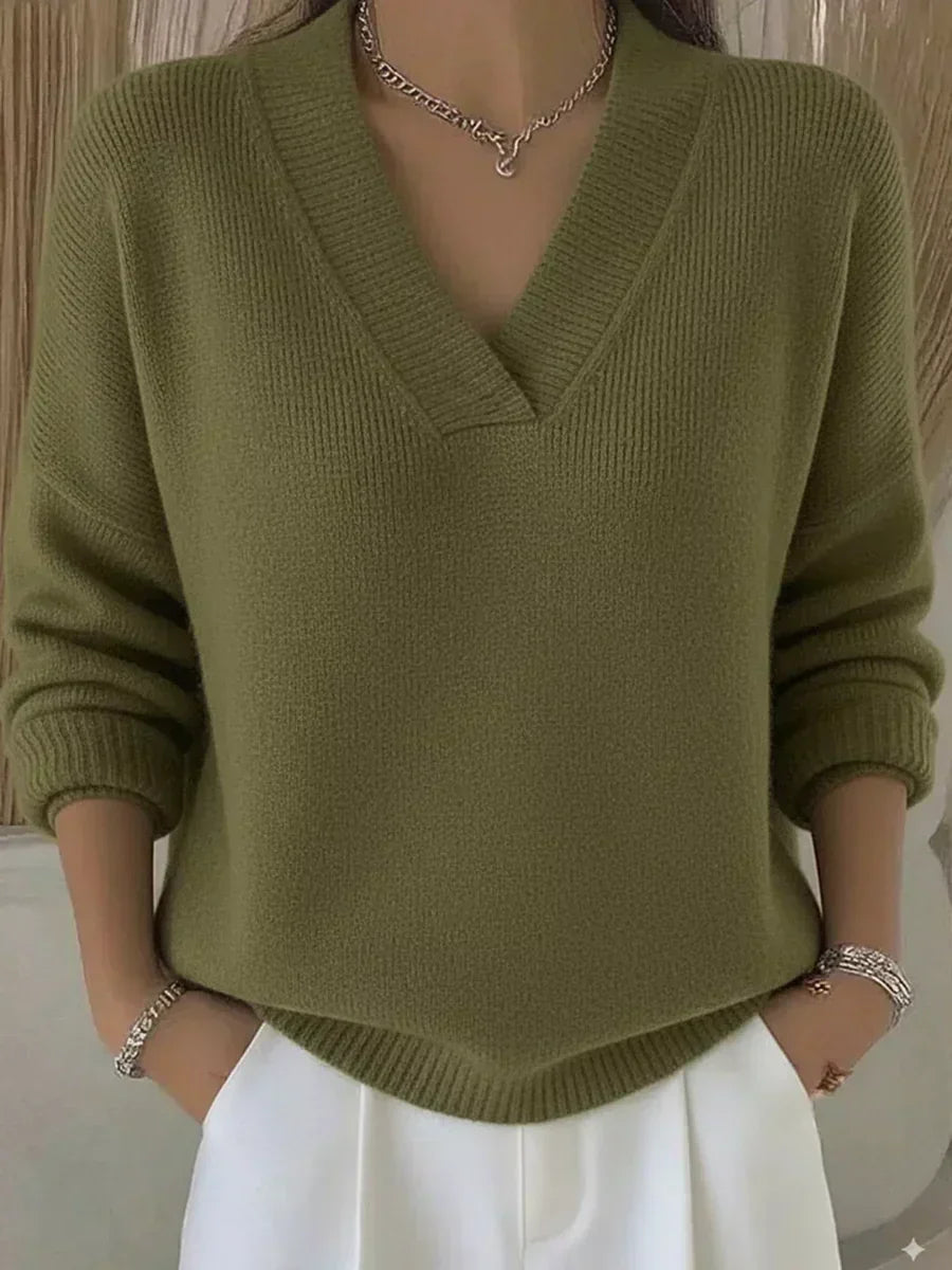 LOUISE™ | Jersey ample à col en V