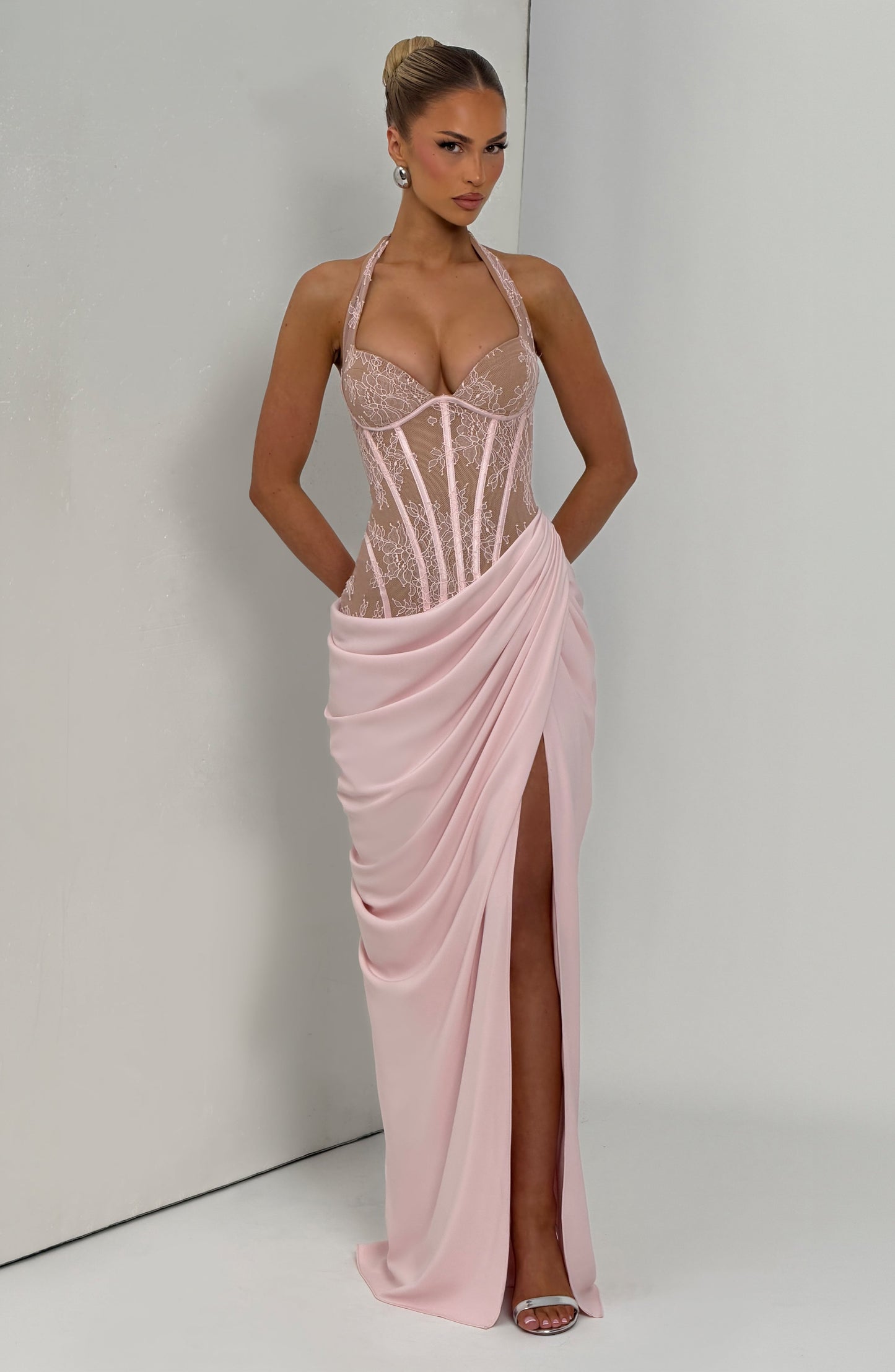 Vestido largo Bonita - Rosa empolvado