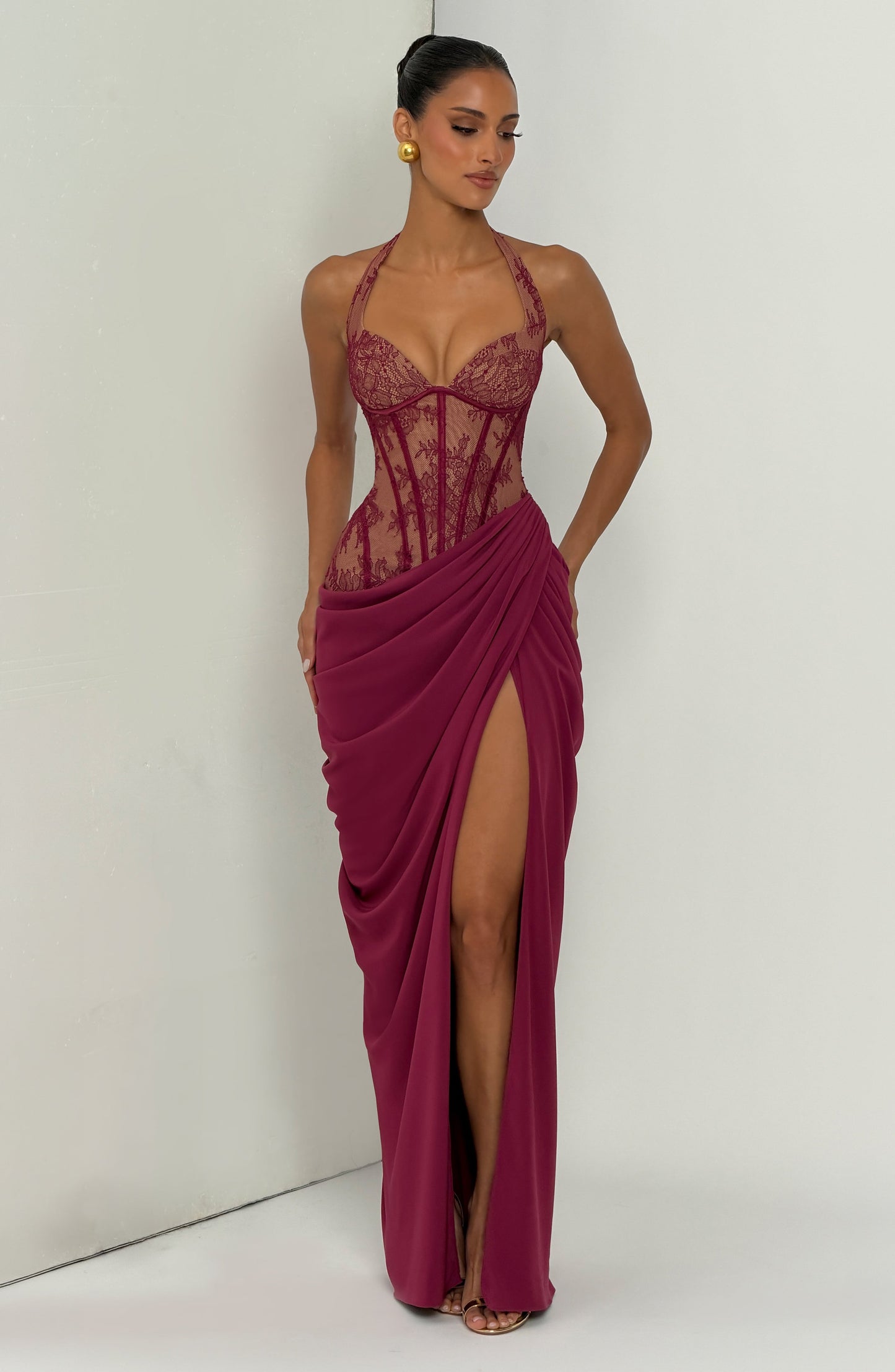 Vestido largo Bonita - Color mora