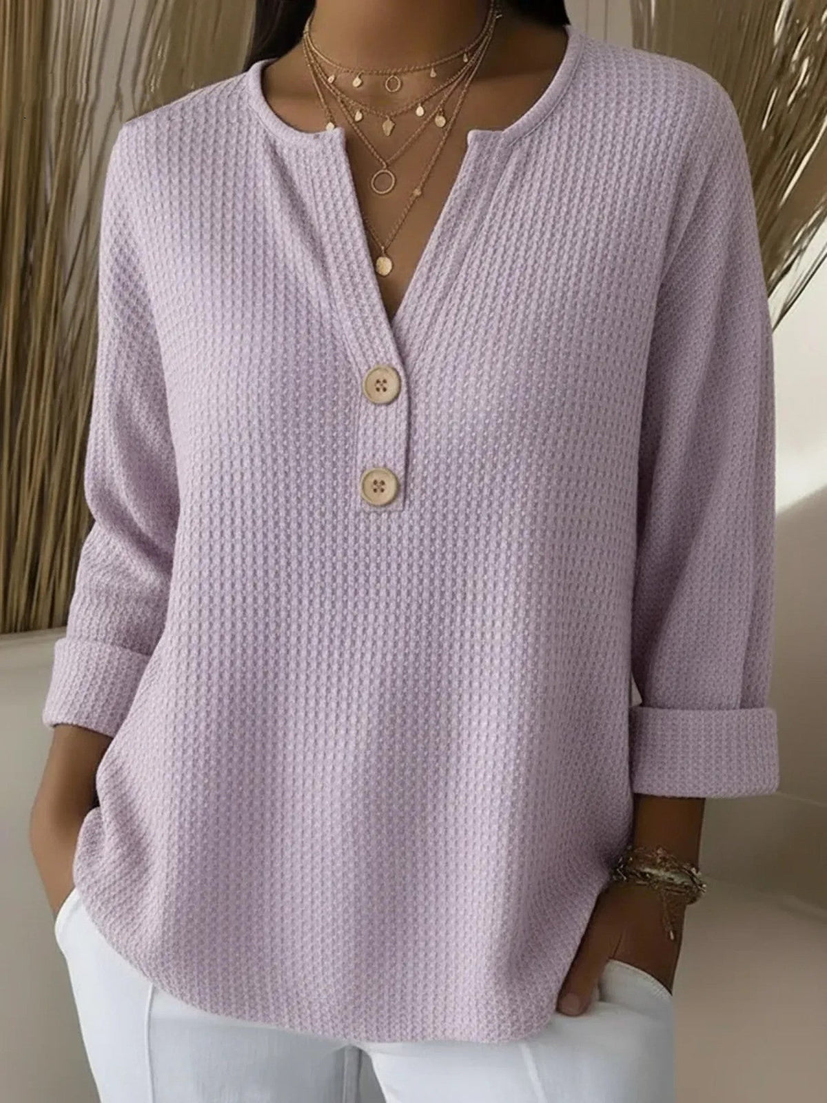 NOÉMIE™ | Top Henley con botones