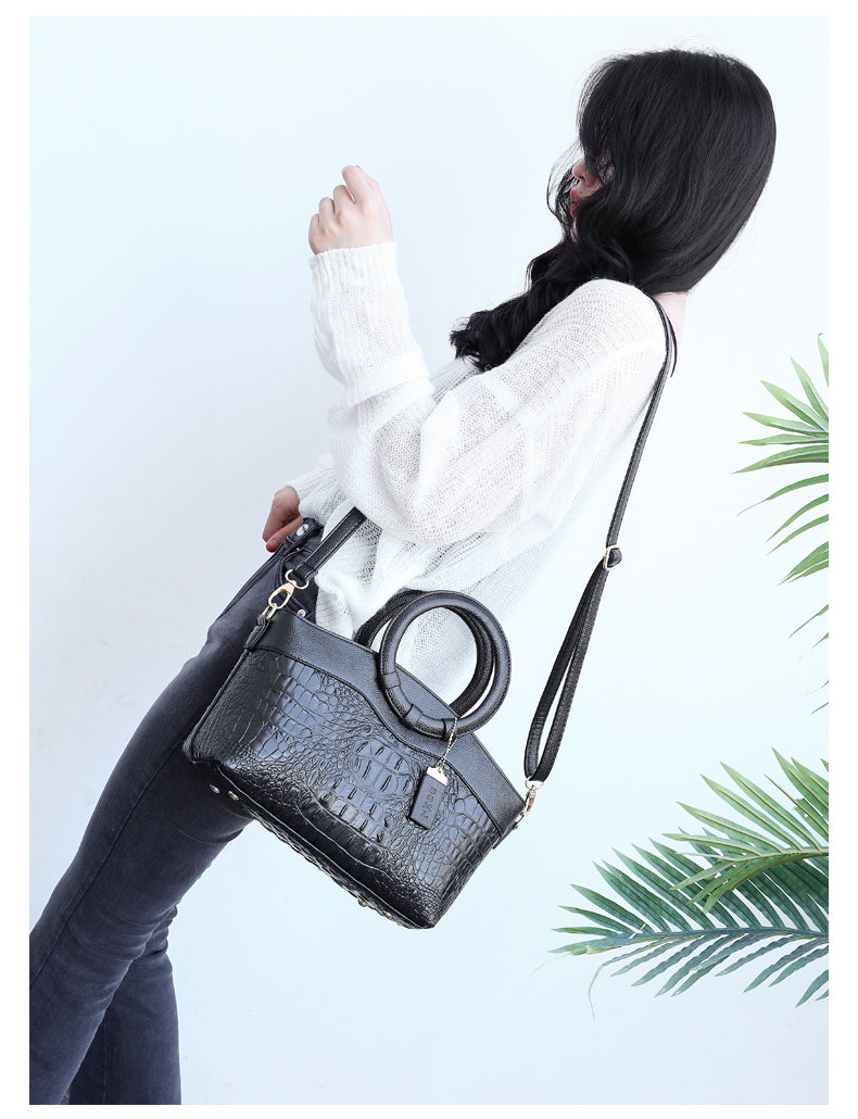 Amalia - Bolsa Bicolor Textura Cocodrilo