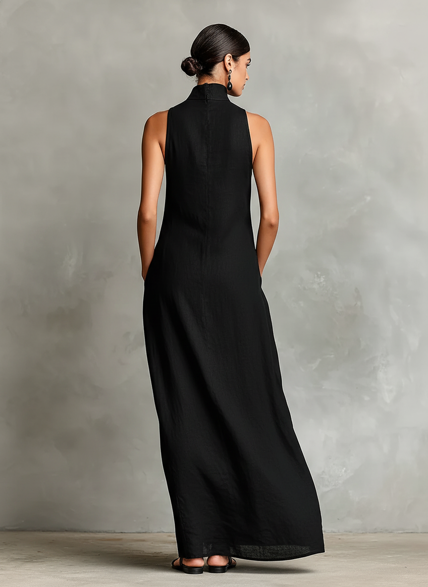 Nerina | Robe longue douce à col roulé