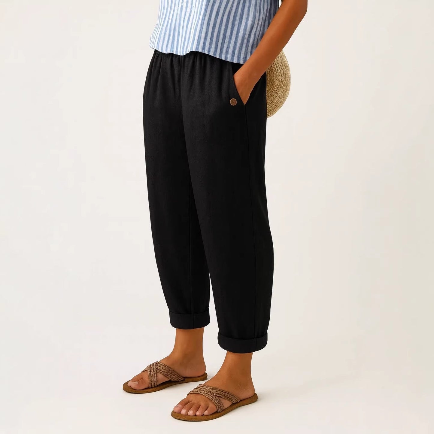 BELLUCCI MILANO | PANTALONES FUSEL EN LINO MISTO PARA MUJERES