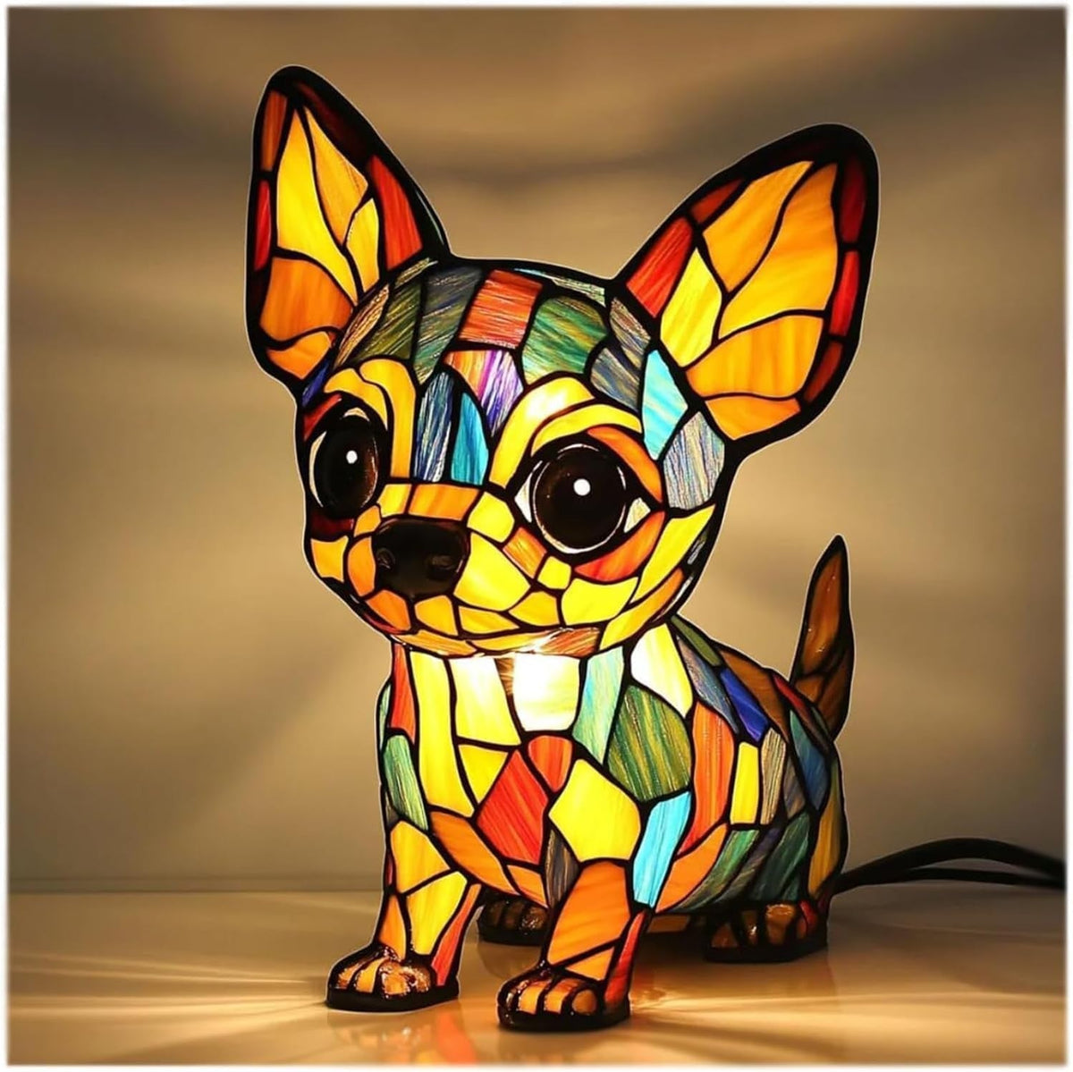 Patoune – Lampe magique en verre coloré pour chiens