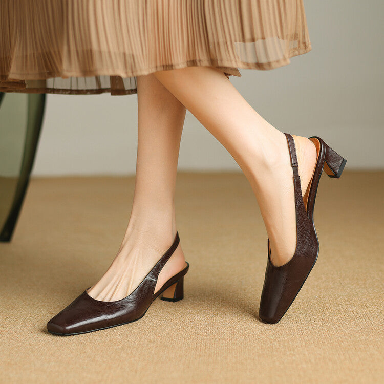 Ersa | Escarpins Slingback en Cuir