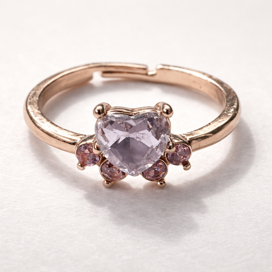 Anillo vintage de zirconia con forma de pata