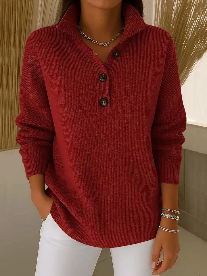 LÉA™ | Jersey polo con cuello en V