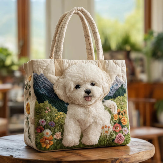 Sac cabas matelassé - Bichon frisé