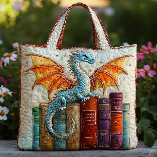 Sac cabas matelassé - Dragon des livres