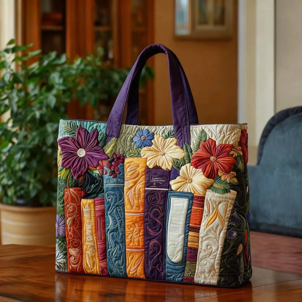 Sac cabas matelassé - Passionné de lecture