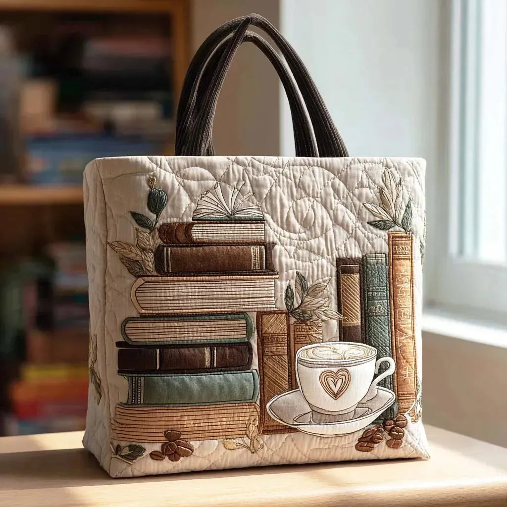 Sac fourre-tout matelassé - Café et livres