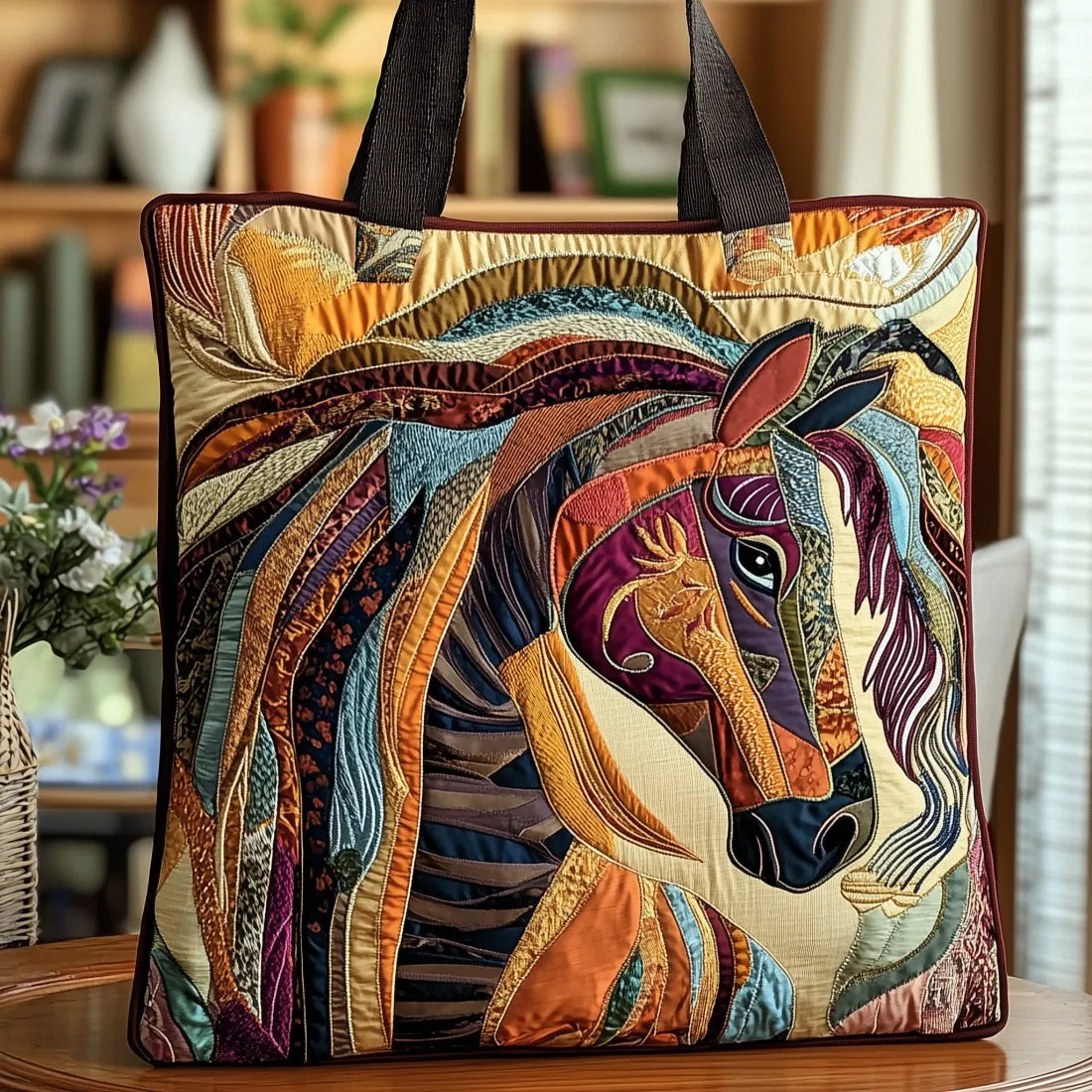 Sac fourre-tout matelassé - Cheval mosaïque