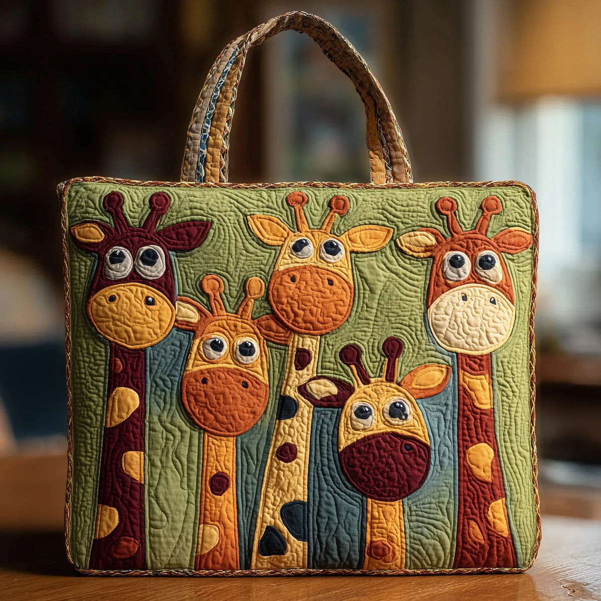 Sac cabas matelassé - Girafes espiègles