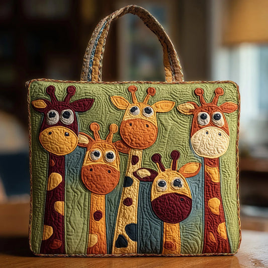 Sac cabas matelassé - Girafes espiègles