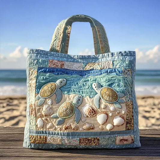 Sac fourre-tout matelassé – Tortues de mer sur le rivage
