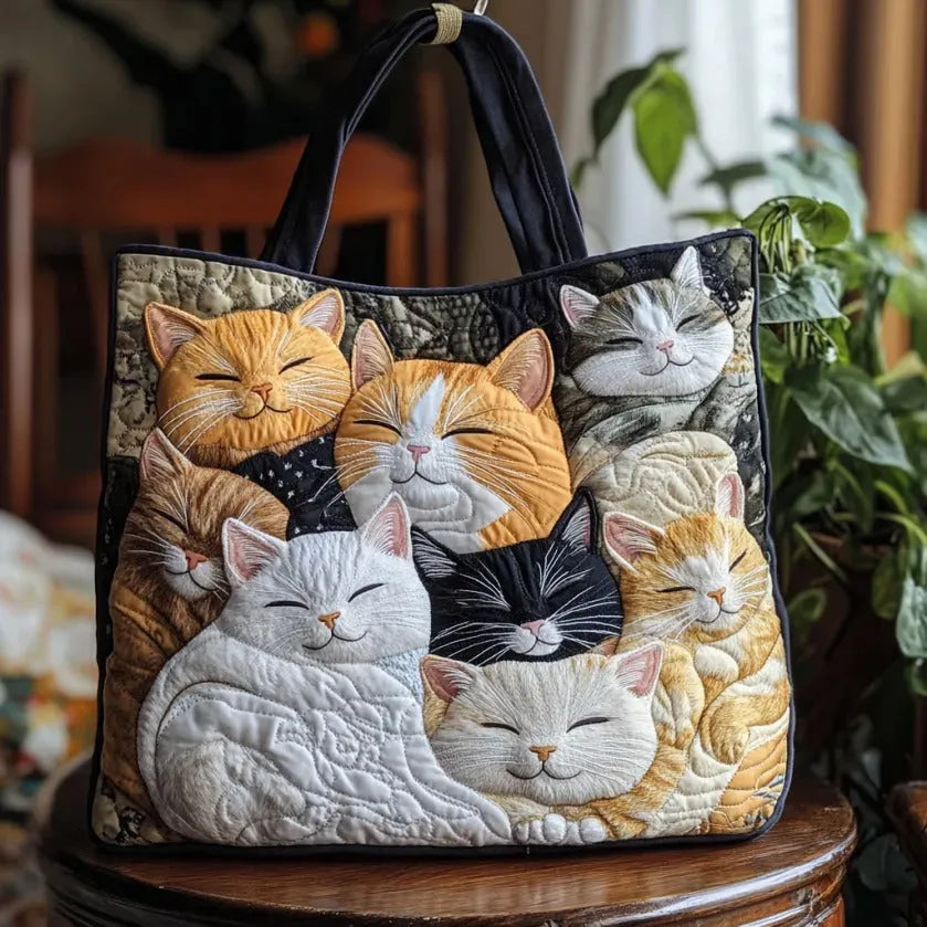 Sac fourre-tout matelassé - Chatons endormis