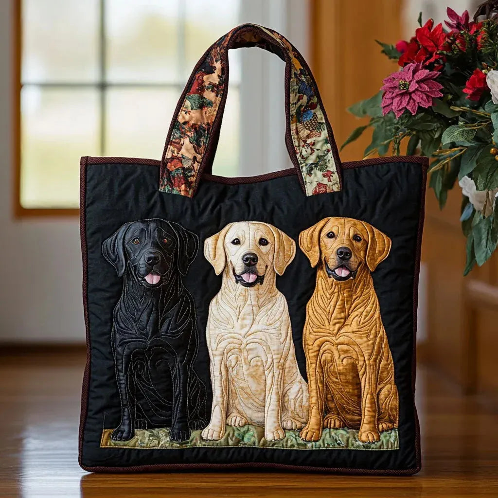 Sac cabas matelassé - Trois labradors