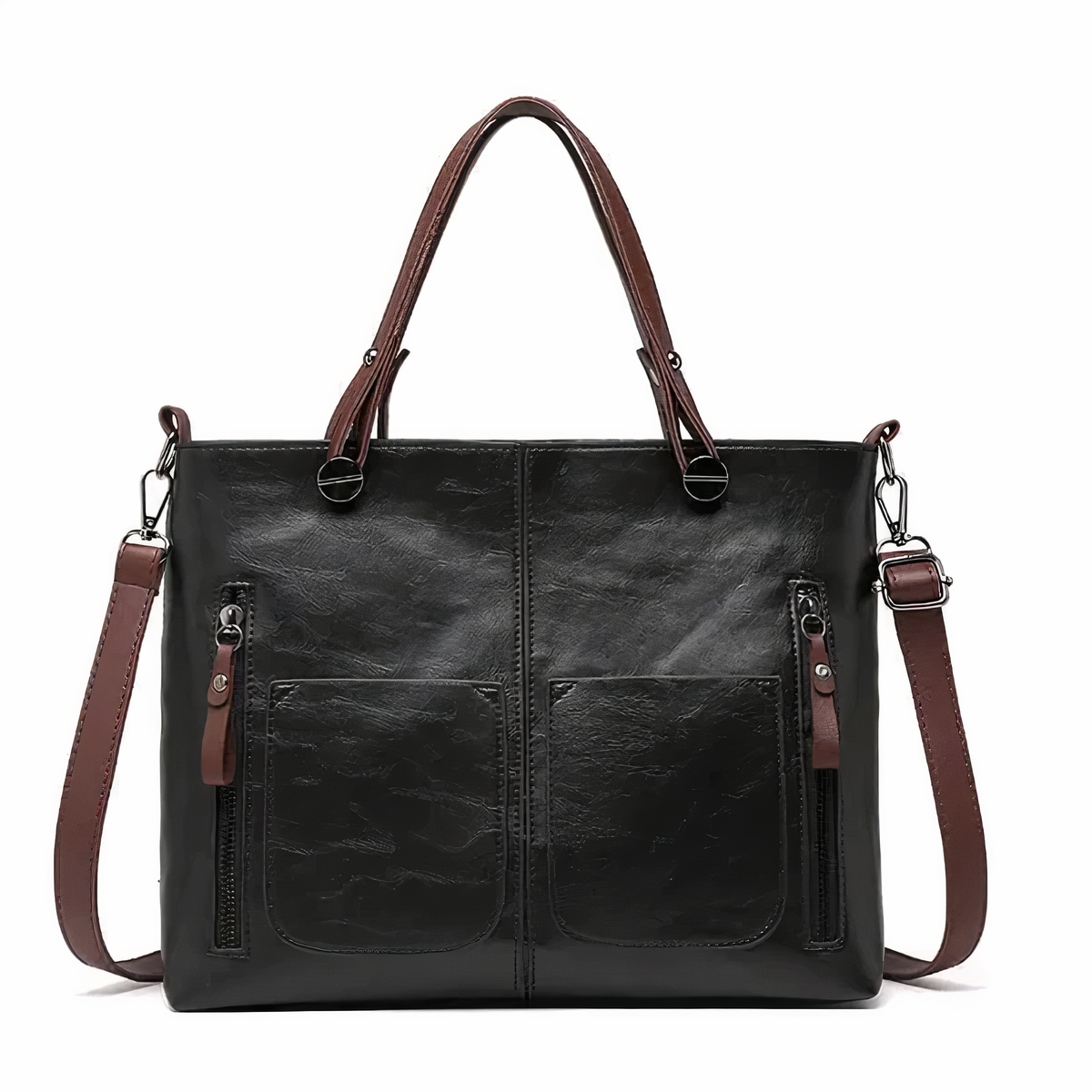 Leticia - Bolso Tote Vintage con Bolsillos Laterales