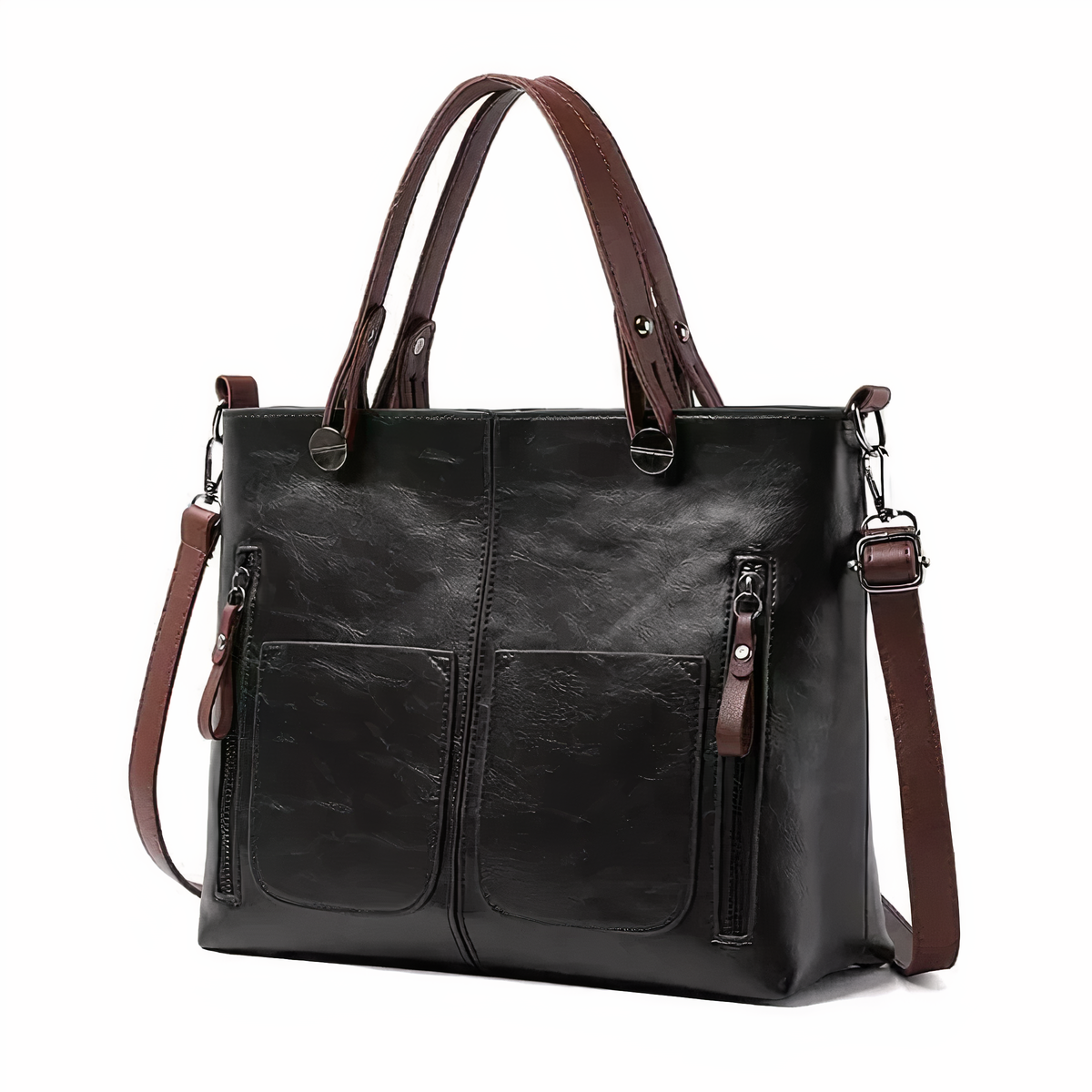 Leticia - Bolso Tote Vintage con Bolsillos Laterales