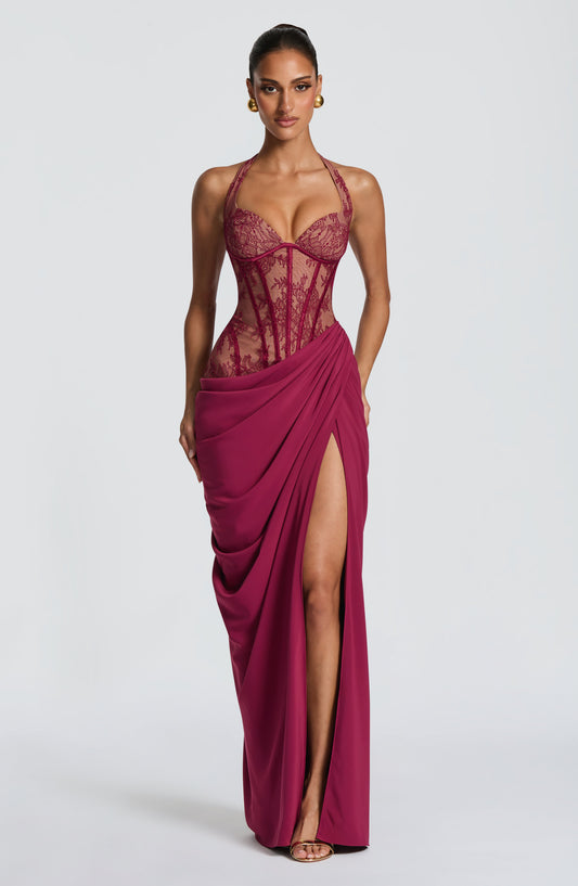 Vestido largo Bonita - Color mora