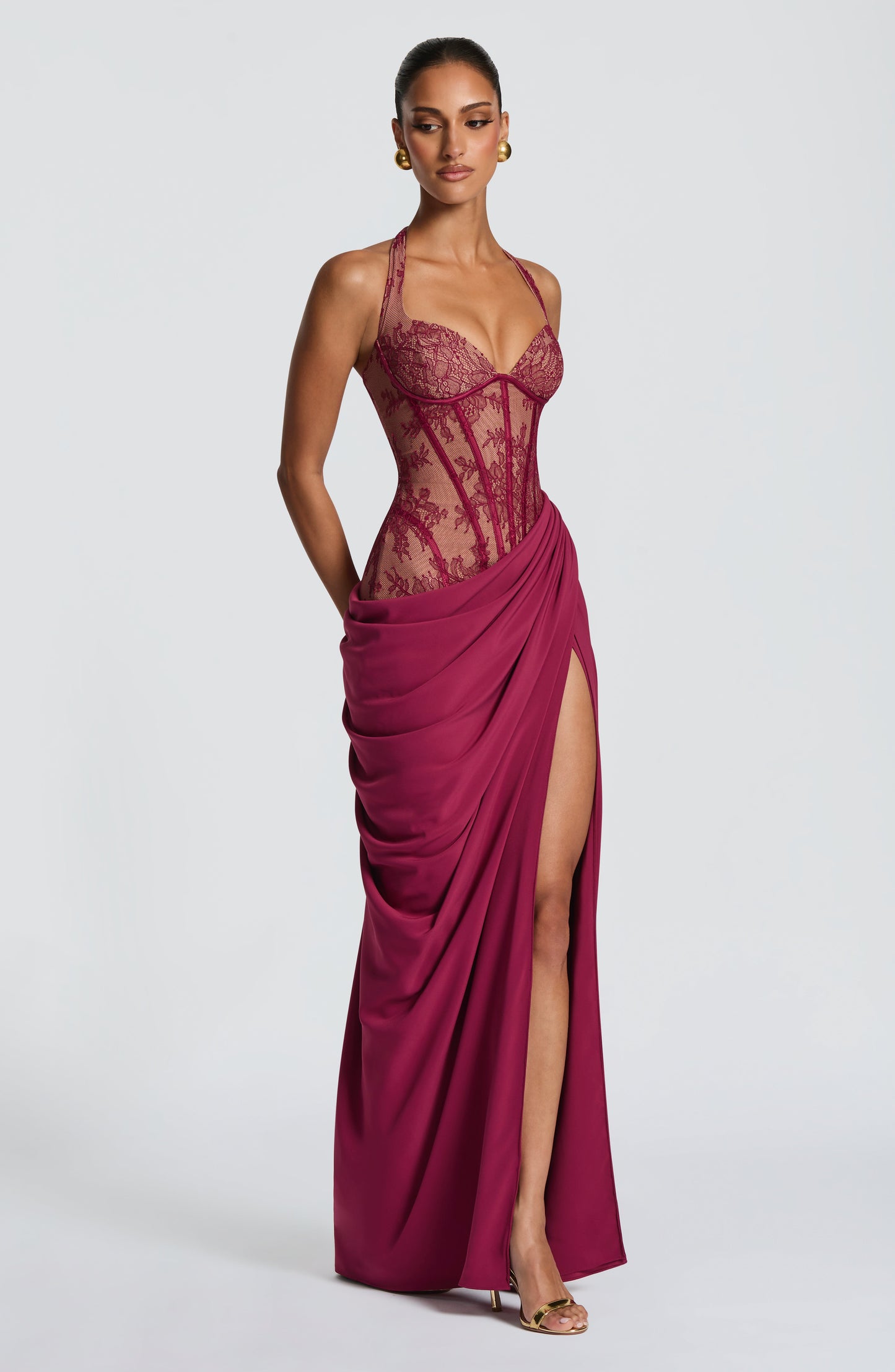 Vestido largo Bonita - Color mora
