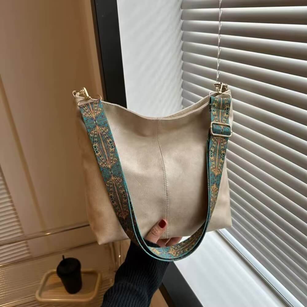 Cecilia - Bolsa de Hombro con Correa Étnica Ancha