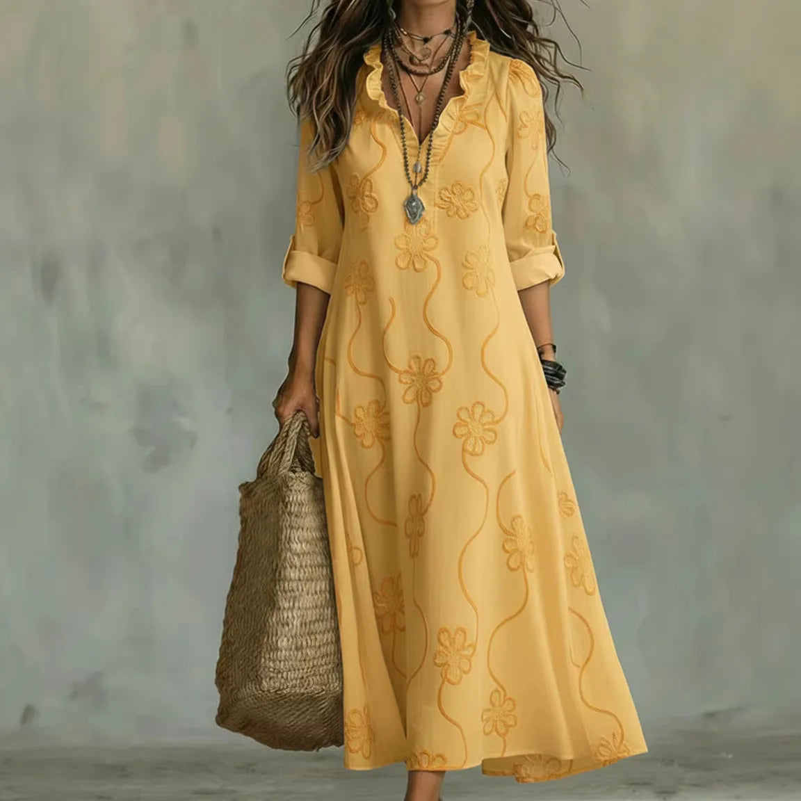Élodie | Robe d'été à fleurs flottantes