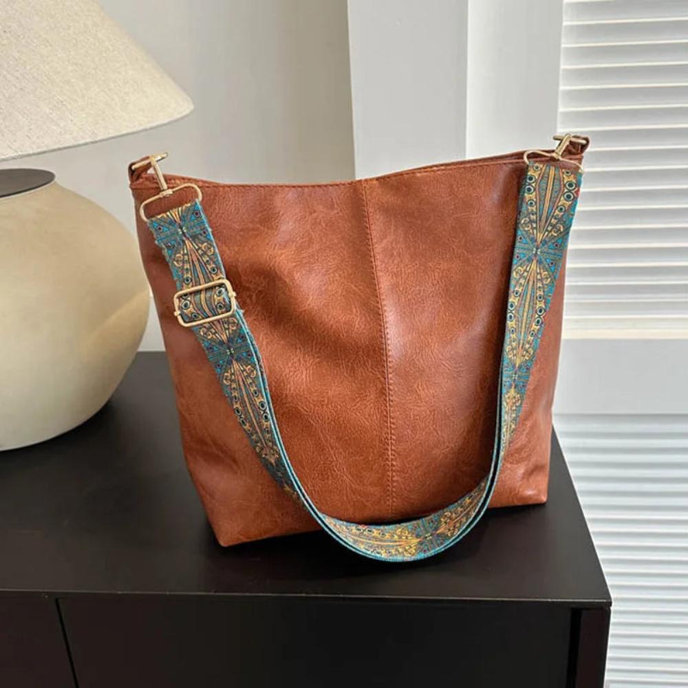 Cecilia - Bolsa de Hombro con Correa Étnica Ancha