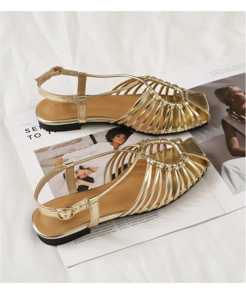 Sandalias romanas de tira estrecha