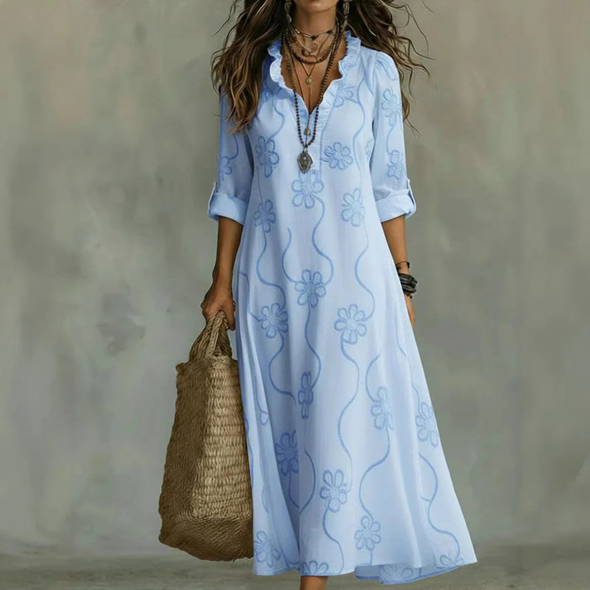 Élodie | Robe d'été à fleurs flottantes