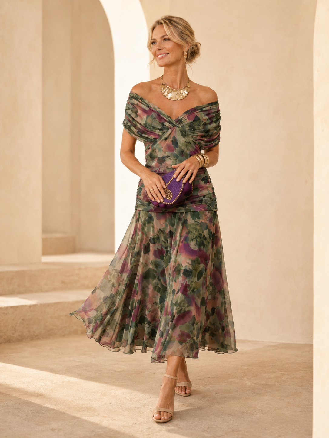 Lydia | Vestido largo con hombros descubiertos