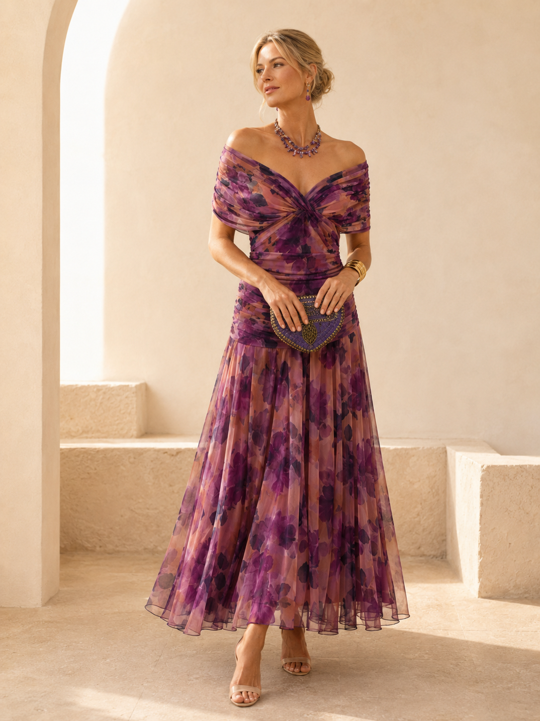 Lydia | Vestido largo con hombros descubiertos