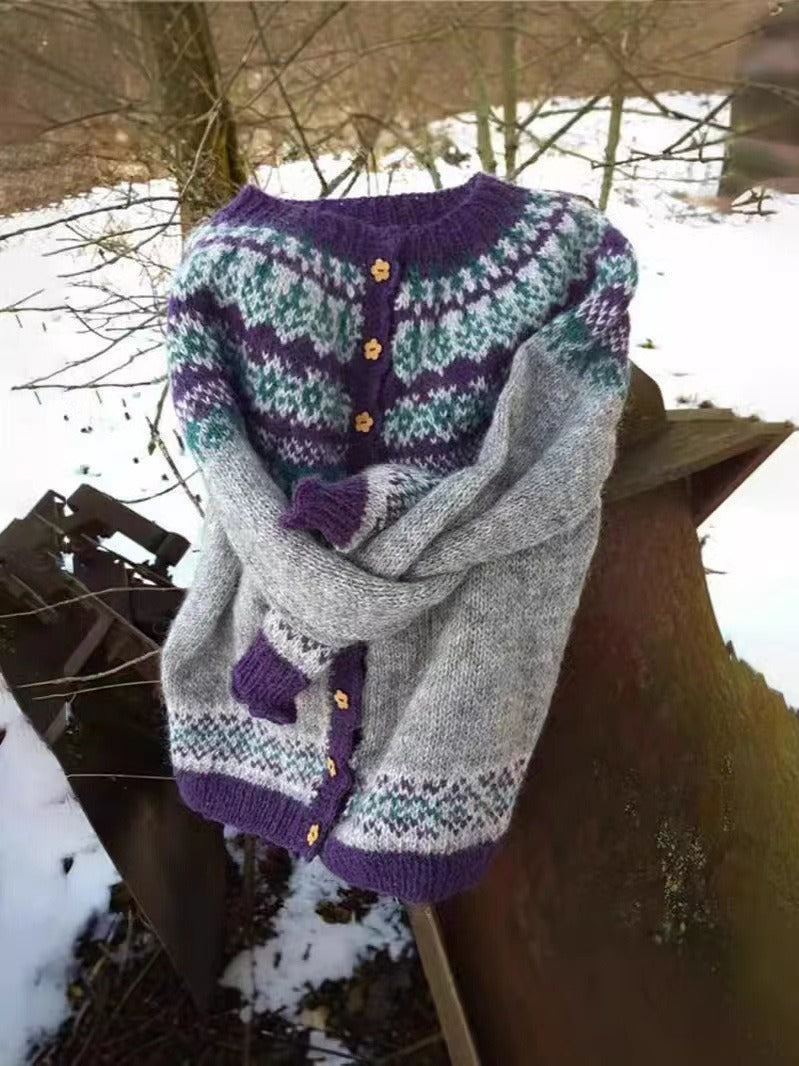 Naomie | Cardigan Islandais Vintage