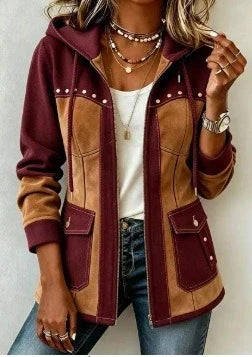 VERONICA - Veste à capuche bimatière, coloris