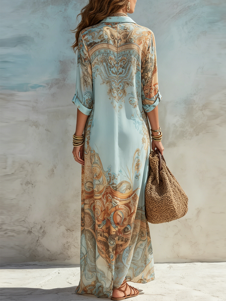 Serena | Robe chemise méditerranéenne